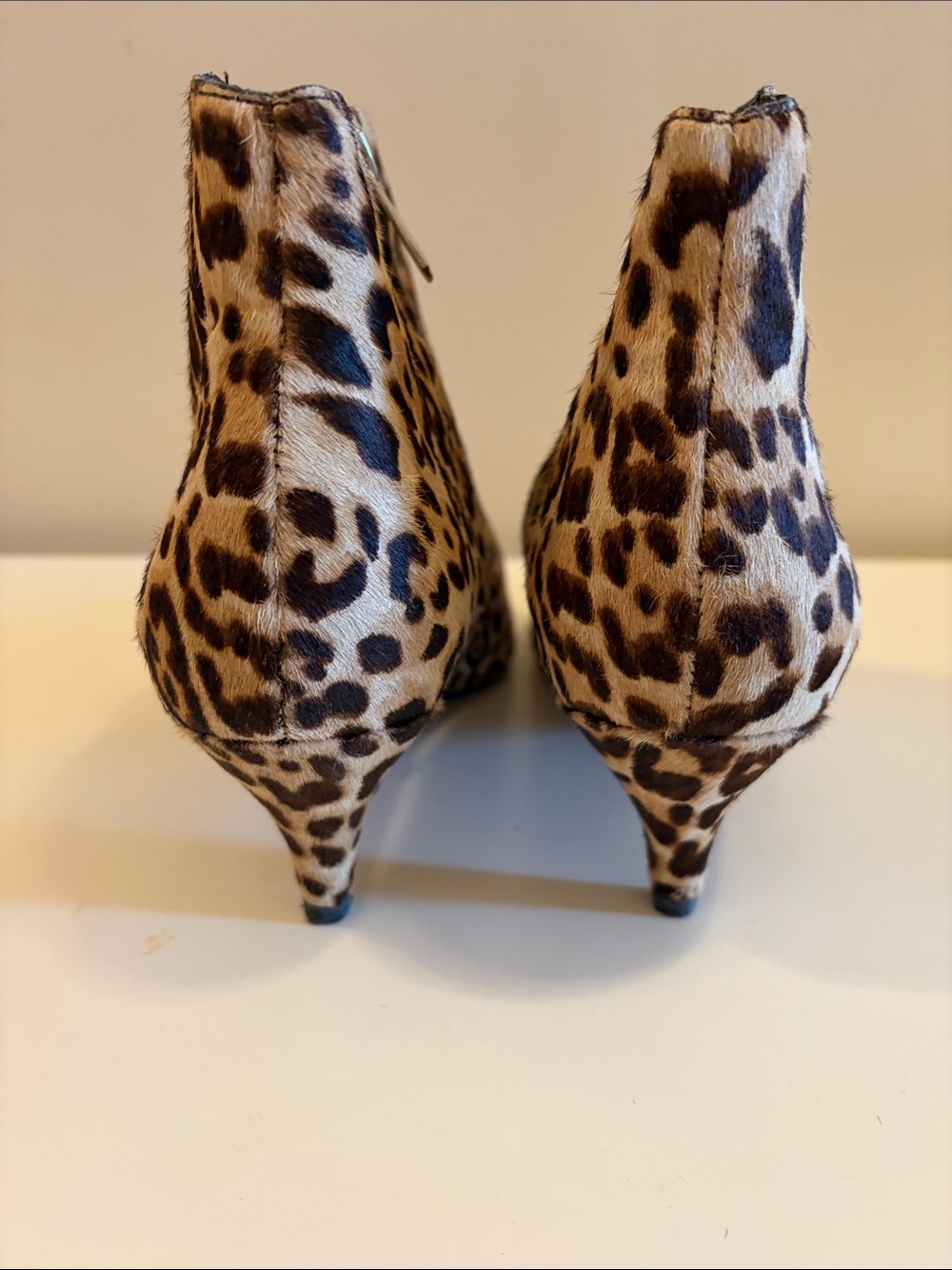 Sam Edelman Leather Leopard Print Pointed Ankle Boots - Brown/Tan - Picture 3 of 6